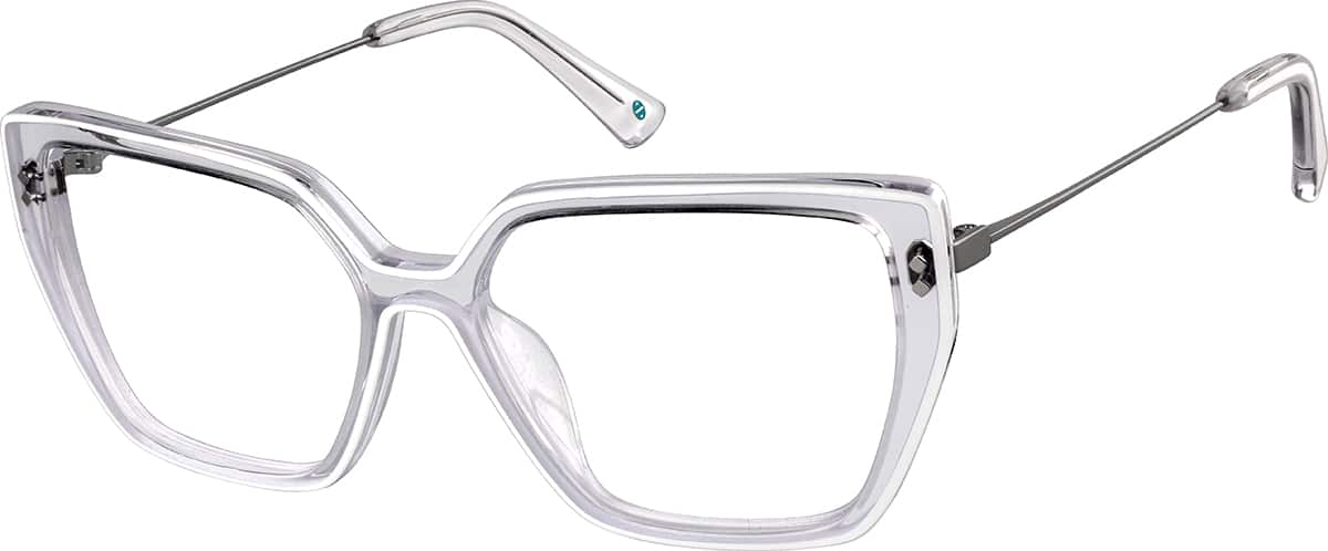 Angle view of Premium Cat-Eye Glasses 7838030 in White