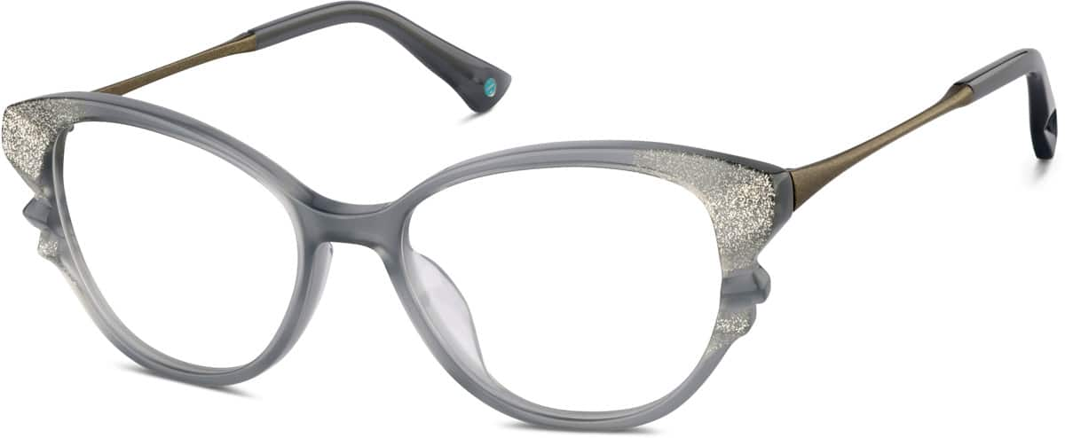 Angle view of Premium Cat-Eye Glasses 7838212 in Gray