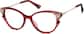 Angle view of Premium Cat-Eye Glasses 7838218 in Red thumbnail