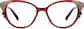 Front view of Premium Cat-Eye Glasses 7838218 in Red thumbnail
