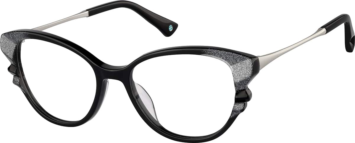 Angle view of Premium Cat-Eye Glasses 7838221 in Black