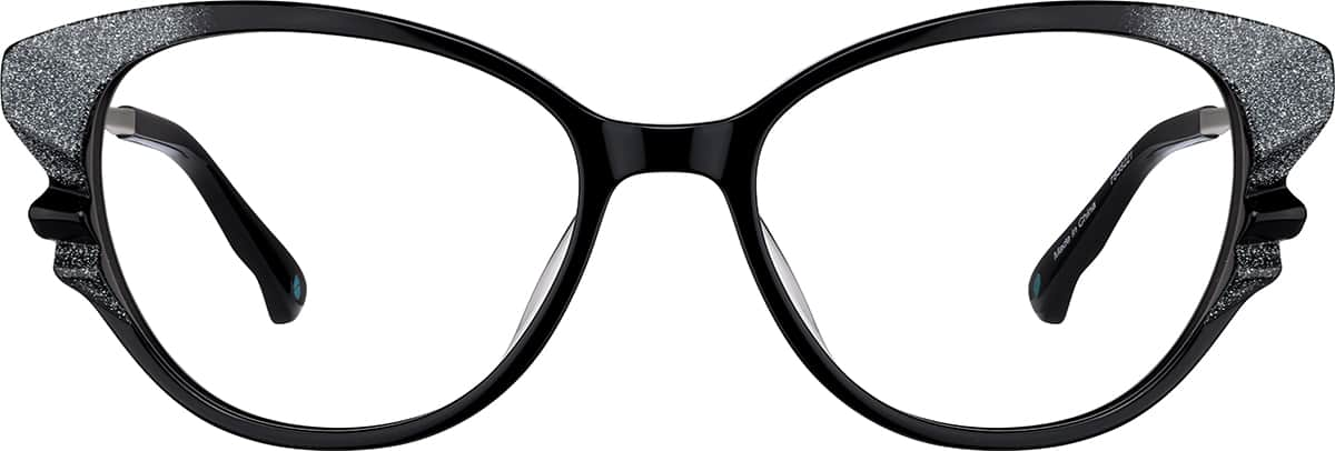 Front view of Premium Cat-Eye Glasses 7838221 in Black