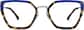 Front view of Premium Geometric Glasses 7838316 in Blue thumbnail
