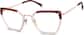 Angle view of Premium Geometric Glasses 7838318 in Red thumbnail