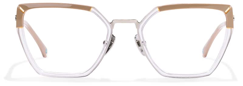Cream Premium Geometric Glasses