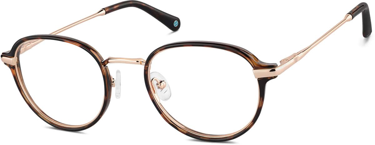 Angle view of Round Glasses 7838425 in Tortoiseshell