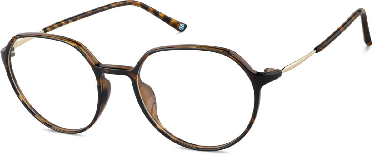 Angle view of Round Glasses 7838625 in Tortoiseshell