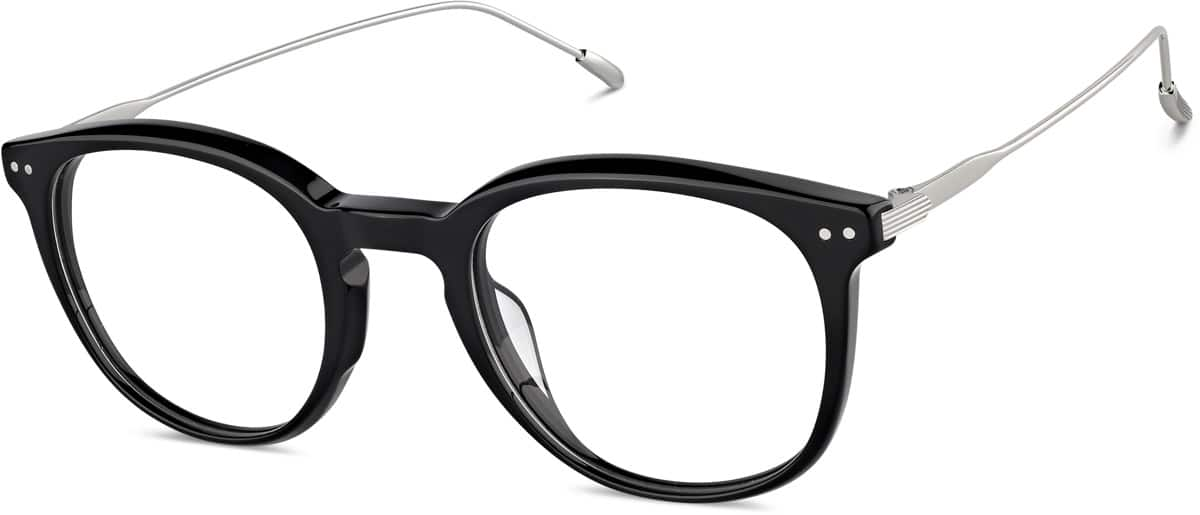 Angle view of Round Glasses 7838921 in Black