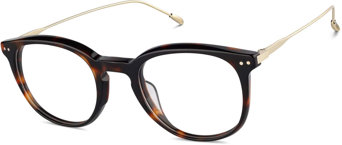 Angle view of Round Glasses 7838925 in Tortoiseshell