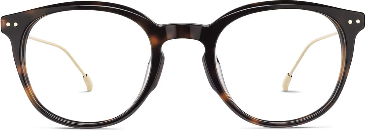 Front view of Round Glasses 7838925 in Tortoiseshell