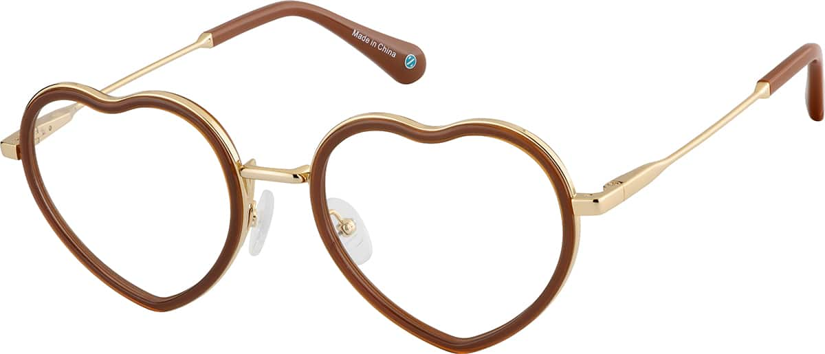 Angle view of Heart-Shaped 7839215 in Brown