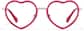 Front view of Heart-Shaped Glasses 7839217 in Pink/Red thumbnail
