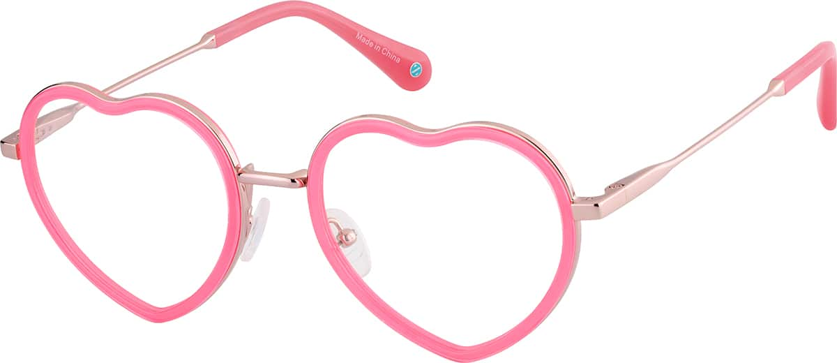 Angle view of Heart-Shaped 7839219 in Pink