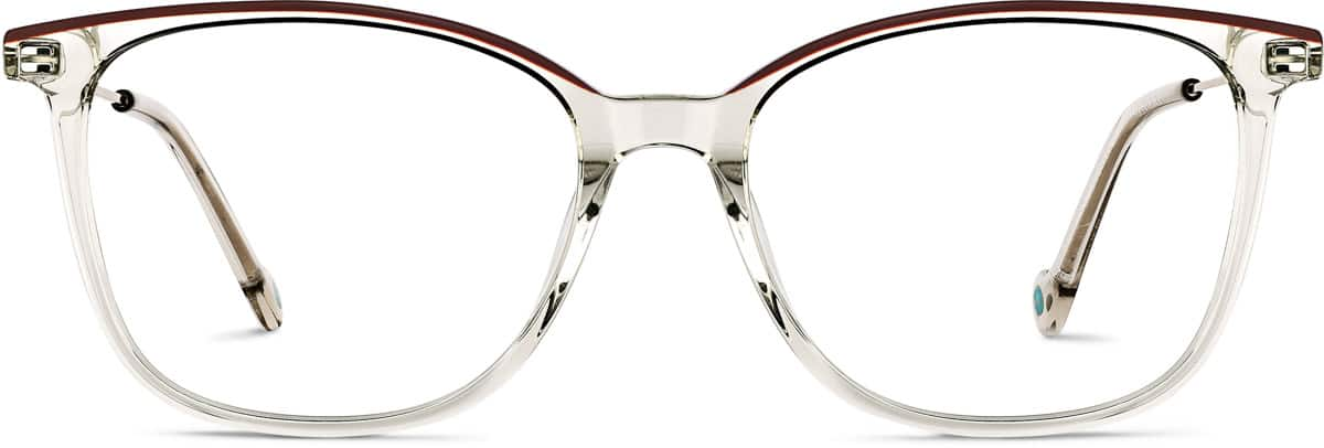 Front view of Square Glasses 7839315 in Brown