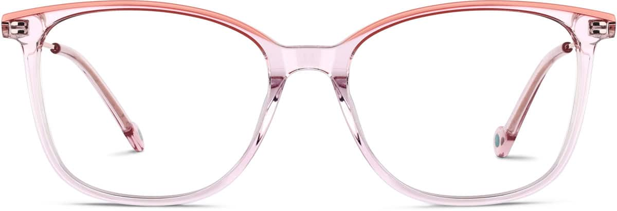 Front view of Square Glasses 7839319 in Pink