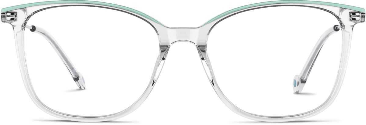 Front view of Square Glasses 7839324 in Green