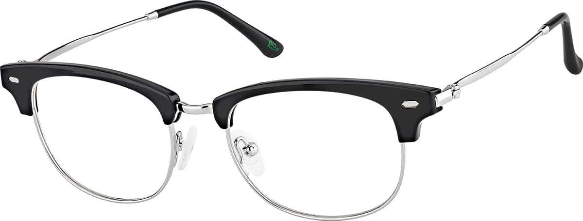 Angle view of Browline Glasses 7839421 in Black