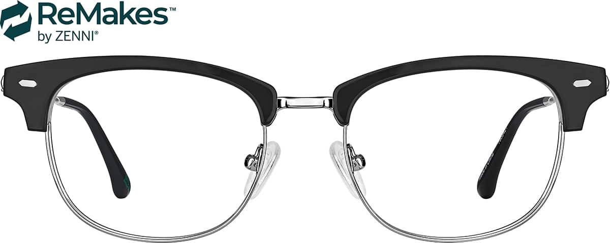 Front view of Browline Glasses 7839421 in Black