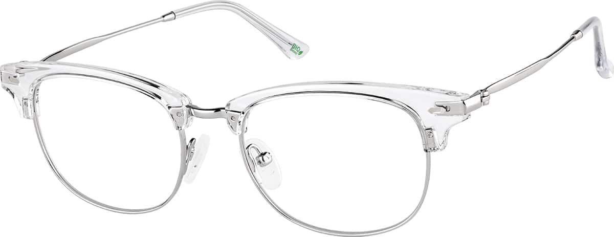 Angle view of Browline Glasses 7839423 in Clear