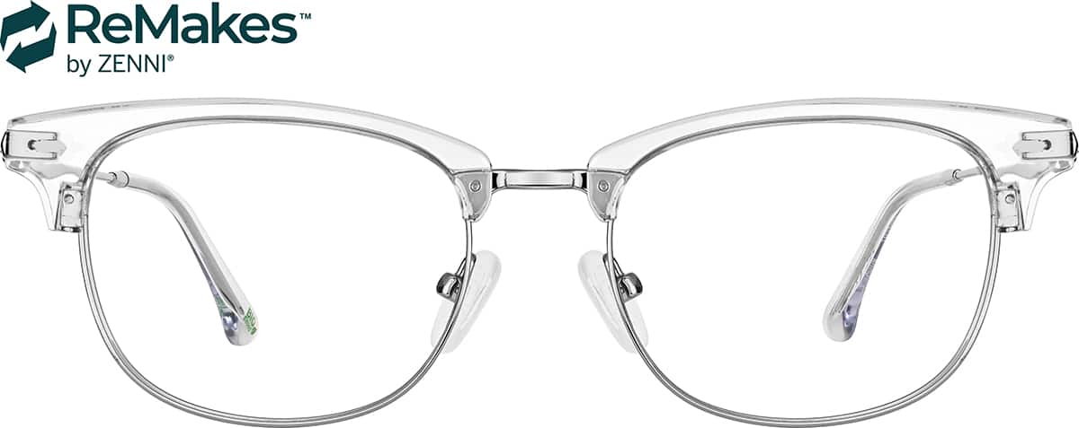 Front view of Browline Glasses 7839423 in Clear