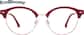 Front view of Browline Glasses 7839518 in Red thumbnail