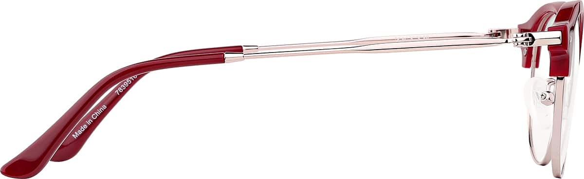 Side view of Browline Glasses 7839518 in Red