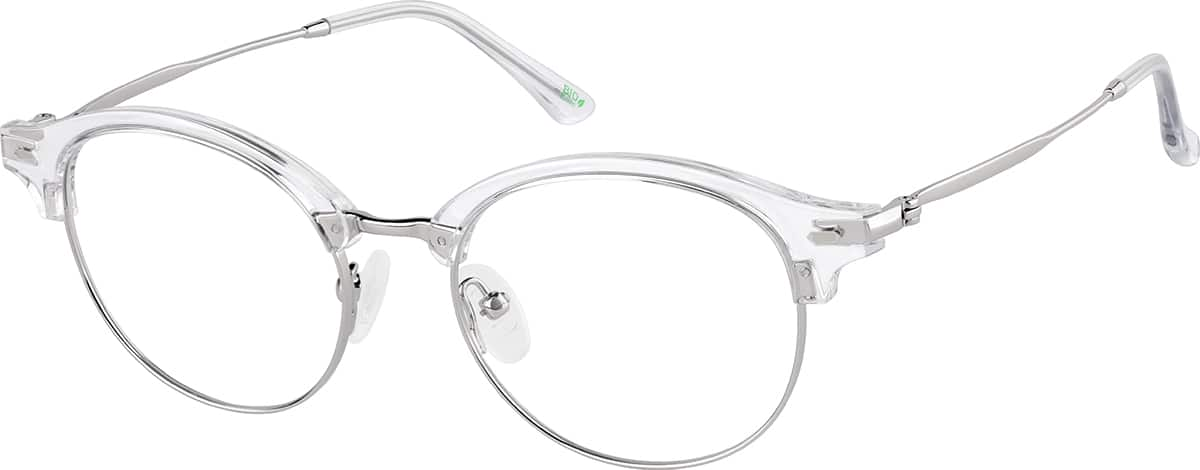 Angle view of Browline Glasses 7839523 in Clear