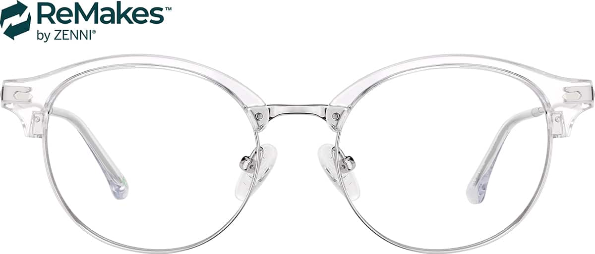 Front view of Browline Glasses 7839523 in Clear