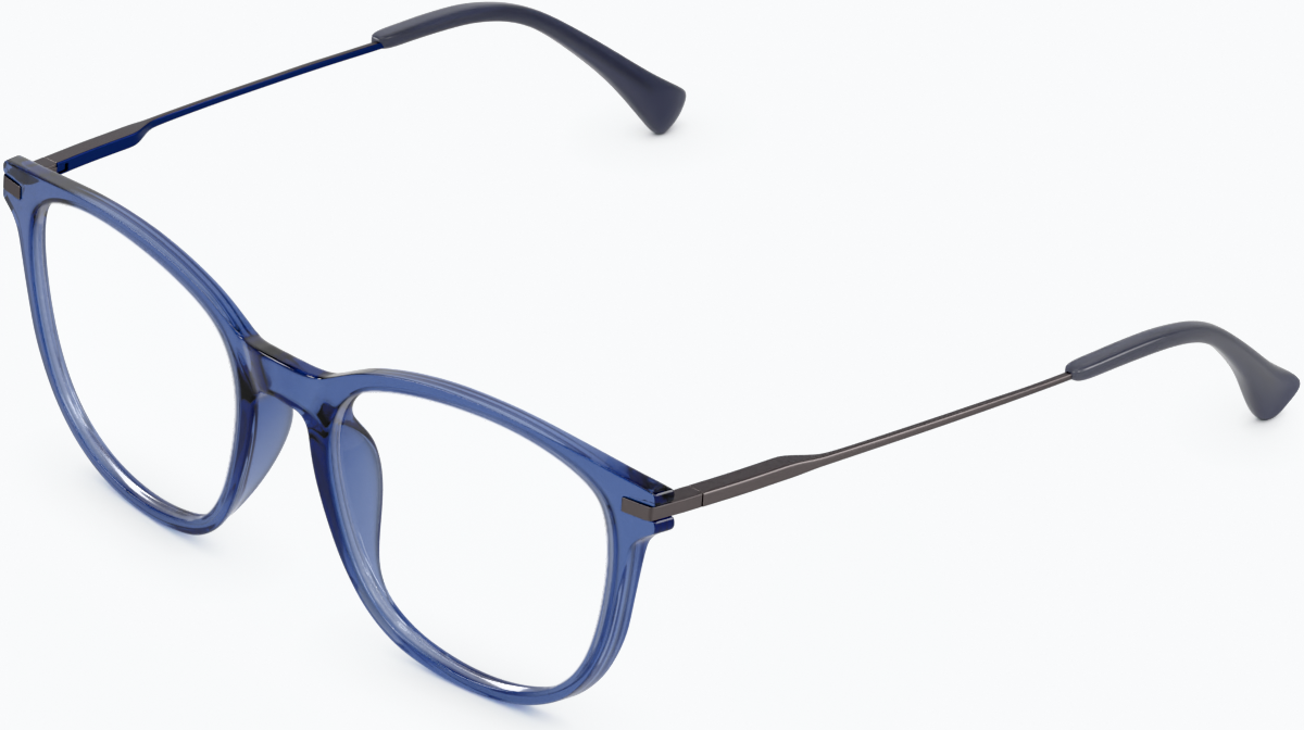 Angle view of Square Glasses 7839616 in Blue thumbnail