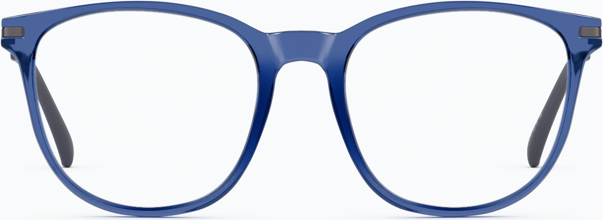 Front view of Square Glasses 7839616 in Blue thumbnail