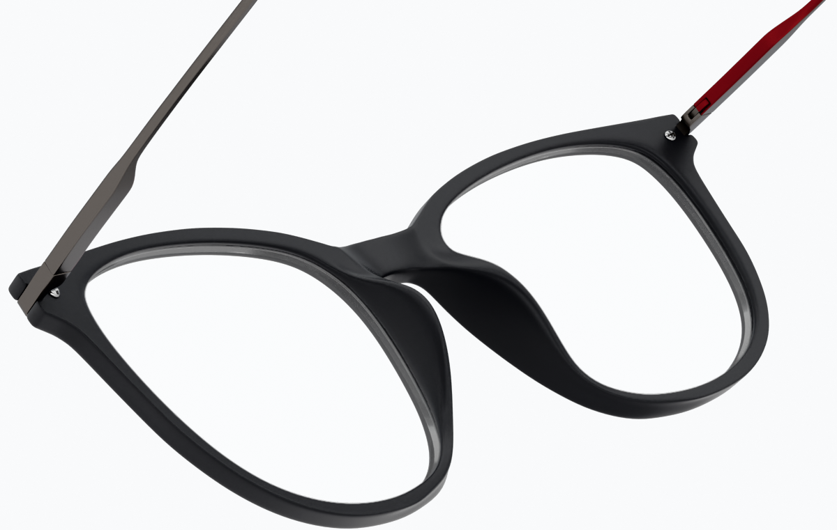See-through view of Square Glasses 7839621 in Black thumbnail