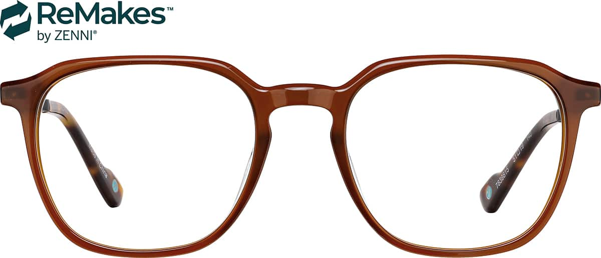 Front view of Square Glasses 7839815 in Brown