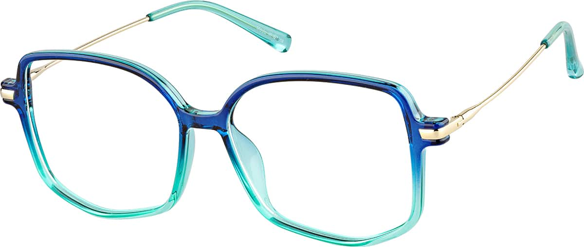 Angle view of Geometric Glasses 7840616 in Blue