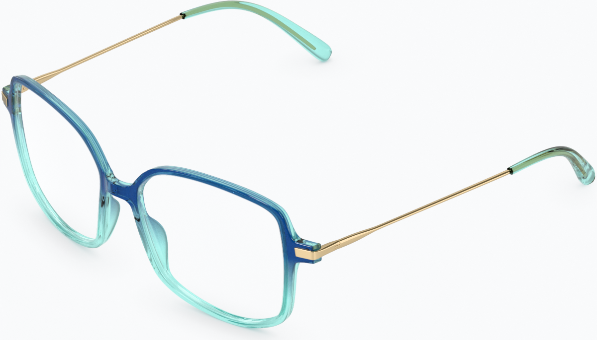 Angle view of Geometric Glasses 7840616 in Blue thumbnail