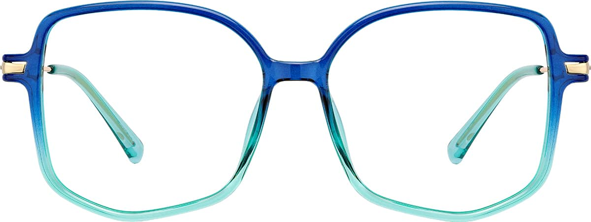 Front view of Geometric Glasses 7840616 in Blue