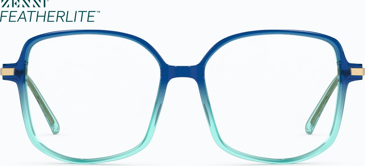 Front view of Geometric Glasses 7840616 in Blue thumbnail