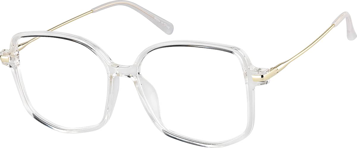 Angle view of Geometric Glasses 7840623 in Clear