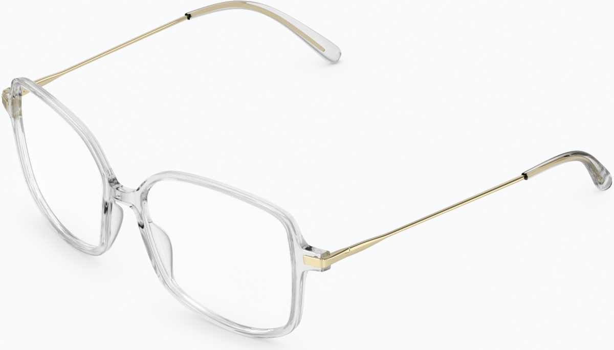 Angle view of Geometric Glasses 7840623 in Clear thumbnail