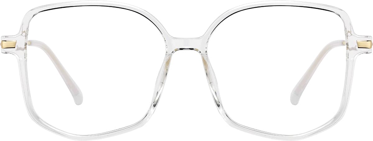 Front view of Geometric Glasses 7840623 in Clear