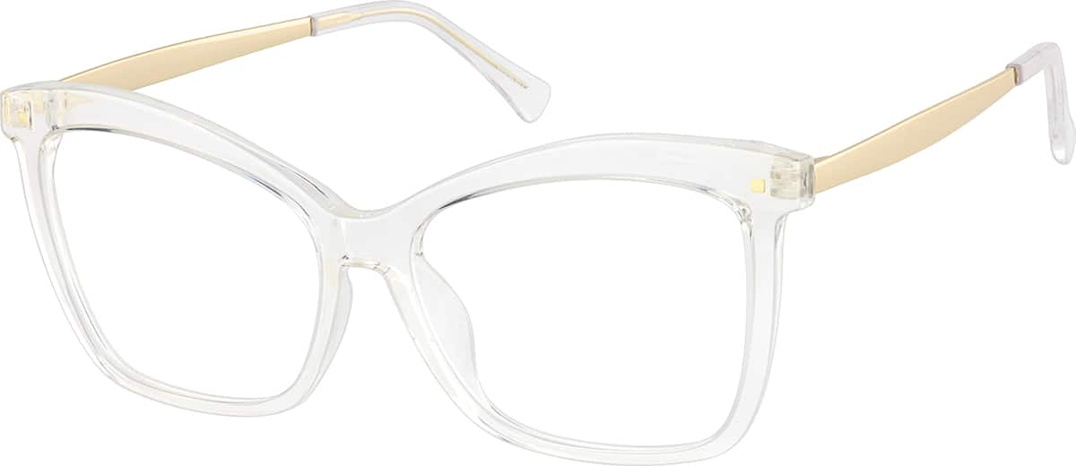 Angle view of Cat-Eye Glasses 7840723 in Clear