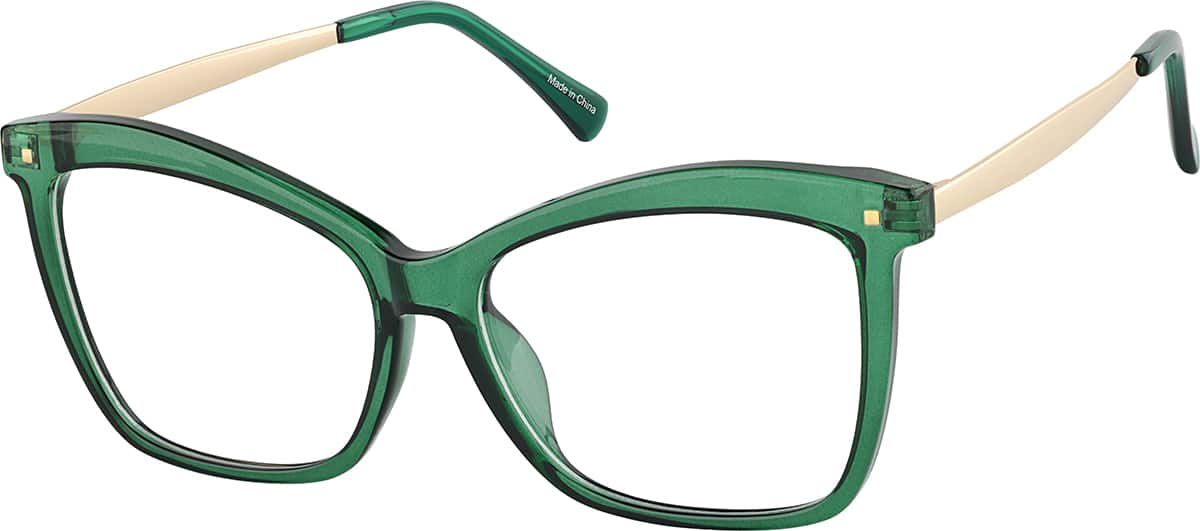 Angle view of Cat-Eye Glasses 7840724 in Green