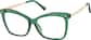 Angle view of Cat-Eye Glasses 7840724 in Green thumbnail