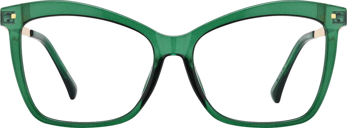 Front view of Cat-Eye Glasses 7840724 in Green