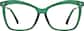 Front view of Cat-Eye Glasses 7840724 in Green thumbnail