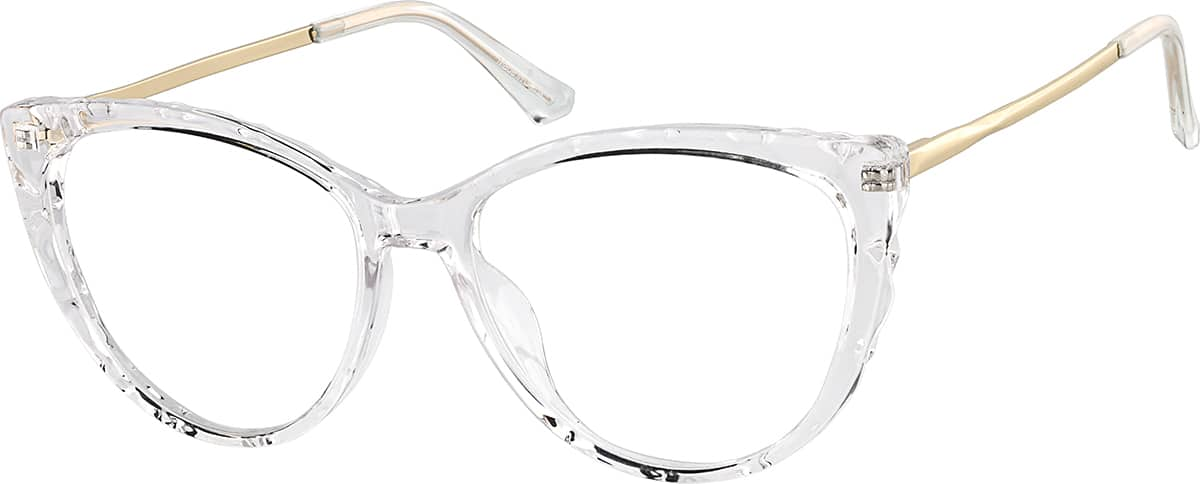 Angle view of Cat-Eye Glasses 7841723 in Clear