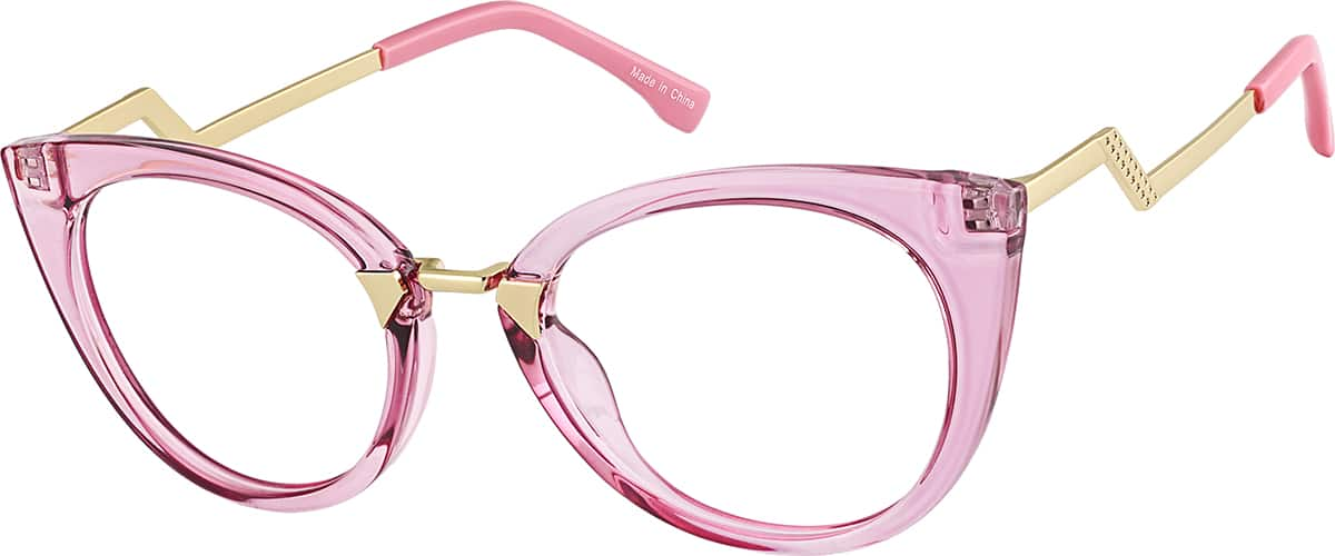 Angle view of Cat-Eye Glasses 7841917 in Purple