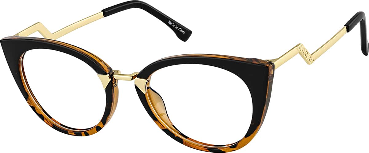 Angle view of Cat-Eye Glasses 7841925 in Tortoiseshell