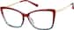 Angle view of Cat-Eye Glasses 7842018 in Red thumbnail