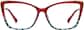 Front view of Cat-Eye Glasses 7842018 in Red thumbnail