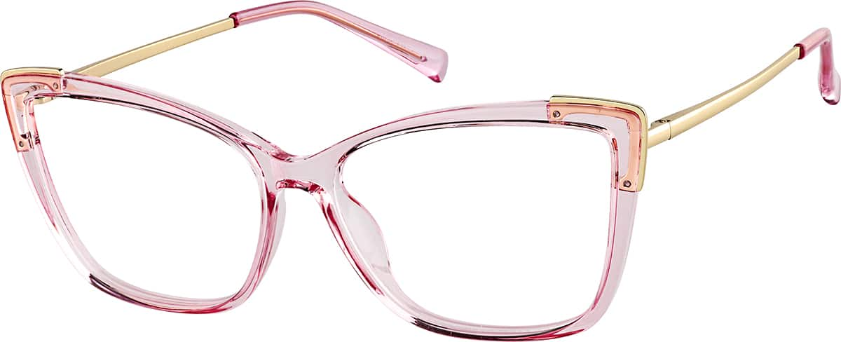 Angle view of Cat-Eye Glasses 7842019 in Pink